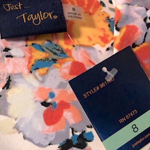 “NEW” Just ... Taylor Floral Fit n Flare Dress - Picture 4 of 4